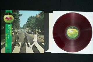Red Wax - The Beatles - Abbey Road - Japan Vinyl Lp Gourd Obi Ap - 8815