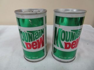 2 Vtg Mountain Dew Cans Pull Top One Never Opened