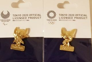 2020 Tokyo Olympic Paralympic Miraitowa Someity Gold Color Mascot Pin Set