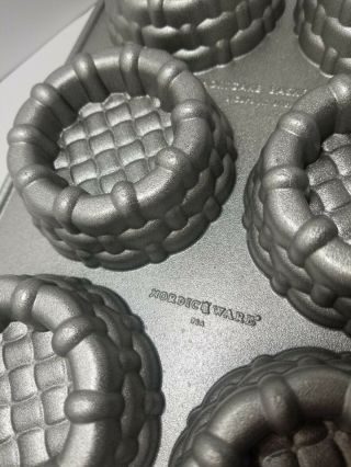 Nordic Ware Aluminum Shortcake Cakelet Baskets Pan,  3 Cups,  Baking Muffin Pan 3