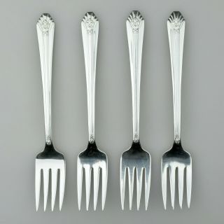 Four International Silver Wm Rogers Imperial 1939 Silverplate Salad Forks