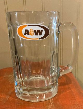 Vintage Glass A&w Root Beer Mug 6 " Tall