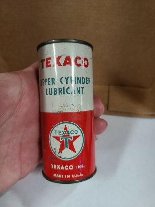 Vintage Texaco Oil Co Texaco Upper Cylinder Lubricant Tin Can Full 4oz
