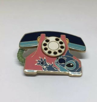 Disney Lilo Stitch Limited Edition 1500 Spinning Dial Phone Pin Lapel 2009 3d