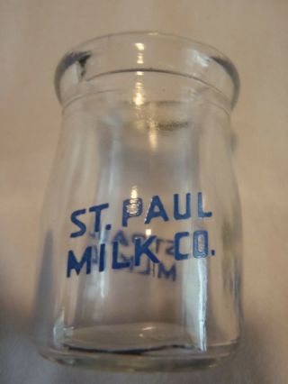 St.  Paul Milk Co.  Mini Creamer Milk Bottle 2 " Tall