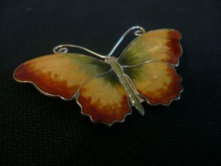 Norwegian Silver Enamel Butterfly Brooch Large (6.  5cm) Opro