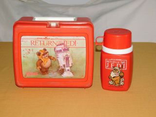 Vintage 1983 Plastic Lunch Box Return Of The Jedi With Thermos