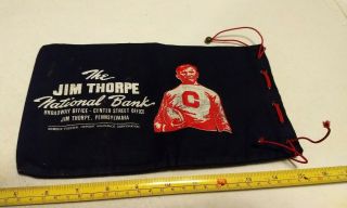 Vintage The Jim Thorpe Pa National Bank Football Advertising Money Coin Bag