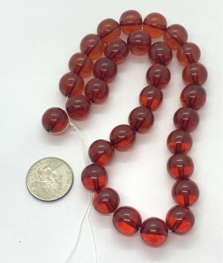 Vintage Transparent Cherry Red Amber Bakelite Beads