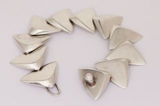 Vintage Hans Hansen SIGNED Sterling Silver Danish Modernist Triangle Bracelet 6