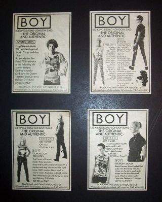 Boy Kings Road Ads - Seditionaries Vivienne Westwood Malcolm Mclaren Sex Pistols