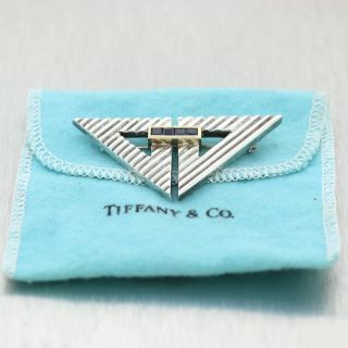1980 Tiffany & Co.  Sterling Silver & 14k Yellow Gold 0.  40ctw Sapphire Brooch Pin 6