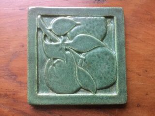 Terracroft Berkeley Ceramic Tile Hand Glazed Hand Pressed Green Fruit