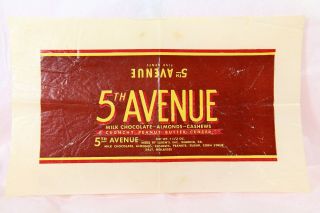 Vintage 5th Avenue 5 Cent Candy Bar Wrapper.  Luden 