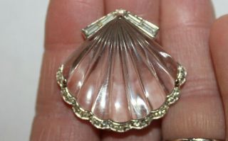 Vintage Crown Trifari Alfred Philippe Jelly Belly Moonshell Seashell Pin Clip