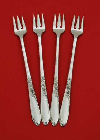 Wm A Rogers / Oneida - Country Lane 1954 - 6 " Cocktail Forks (4) - Silverplate