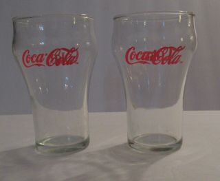 Vintage Clear 6 Inch Coca Cola Coke Glass Red Letters Soda Pop Collectors Set 2