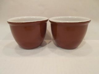 2 Shenango China Custard Bouillon Egg Cups Ramekins Crocks Brown 3 Usa