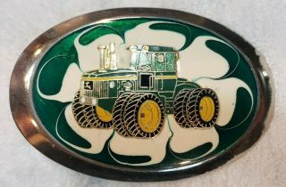 John Deere Belt Buckle Green & Silver Color 8640 Tractor On Front - Great Cond.