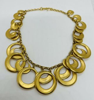 Robert Lee Morris Rlm Vintage Gold Plated Dangle Necklace 1980s