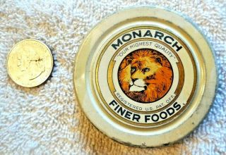 Tin For Jar " Monarch Finer Foods " Coffee,  Cocoa,  Circa 1930;s 1940 