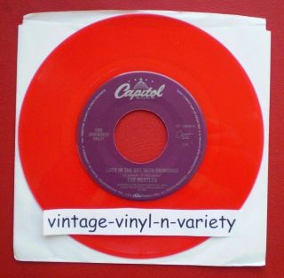 Beatles Rare (lucy In The Sky With Diamonds) Red Vinyl Juke Box 45
