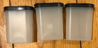 Set Of 3 Tupperware Modular Mates Spice Containers Shakers Black Lids