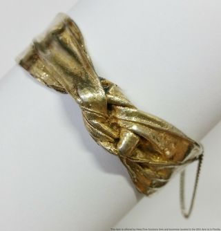 Vintage Mignon Faget Orleans Gilt Sterling Silver Designer Bangle Bracelet