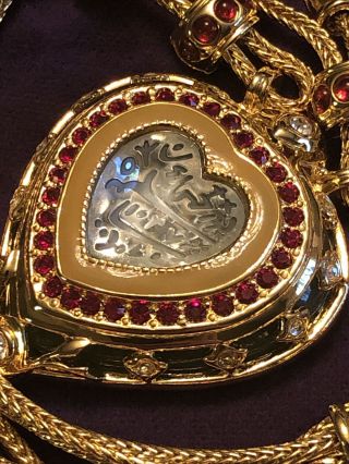 Vtg Elizabeth Liz Taylor Avon Shah Jehan Pendant Necklace Signed Jewelry W/box
