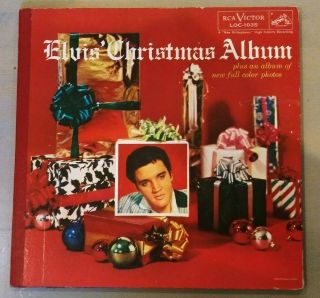 Elvis Presley Lp Record Rca Loc - 1035 Christmas Album 1957 Gold Letter Spine