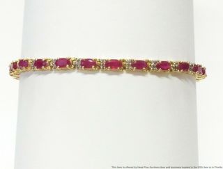Precious Natural Ruby Diamond Bracelet 14k Gold Ladies Tennis W Tags