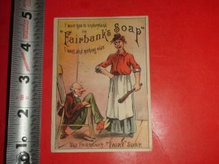Je838 Antique Victorian Trade Card Ad Fairbank 