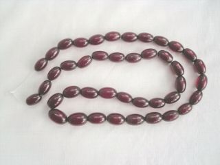 Vintage Cherry Red Amber Bakelite Necklace Beads (need Re - Stringing) 22g
