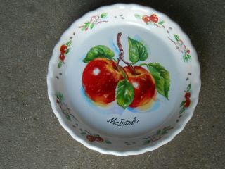 Apple Orchard 9 3/4 " Pie Plate/pan Mcintosh Apple Andrea Brooks Papel Bakeware