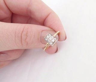 18ct 2 Coloured Gold Diamond Ring,  Art Deco Design