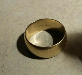 Vintage 14k Yellow Gold 16mm Wide Cigar Band Ring 5.  7 Grams Size 5.  5 Wedding