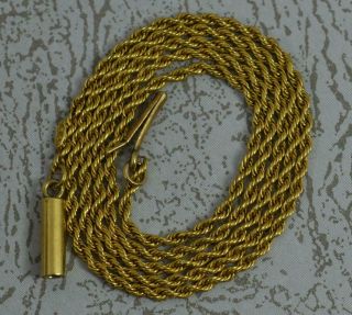 Victorian 15ct Yellow Gold 15 1/2 " Long Rope Twist Link Necklace Chain