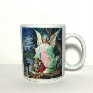 Guardian Angel Children Bridge Safe Crossing Ceramic Mug Coffee Cup Prayer Gift