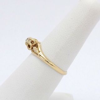 Victorian 14k Gold Mine Cut Diamond Buttercup Set Promise Engagement Ring sz7 2