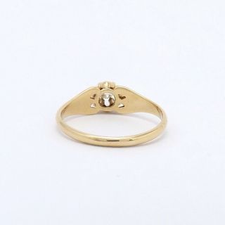 Victorian 14k Gold Mine Cut Diamond Buttercup Set Promise Engagement Ring sz7 4