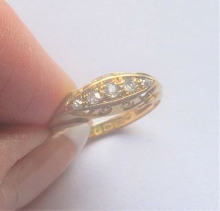 A Edwardian 5 Stone Diamond Ring In 18ct Yellow Gold