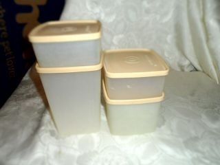 Set (4) Vtg Tupperware Sheer Freezer Containers,  2 - 311,  1 - 312 & 1 - 1311 W/lids