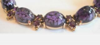 Schiaparelli Signed Vintage Purple " Cottage Cheese " Art Glass Bracelet Gorgeous