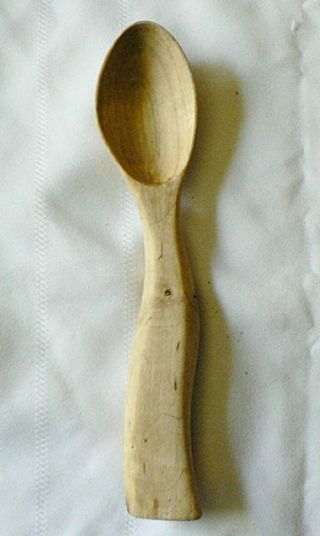 Vintage 9 - 1/2 Inch Carved Wooden Spoon