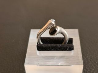 Denmark Georg Jensen 925 Sterling Silver Ring W Moonstone & Black Onyx 263