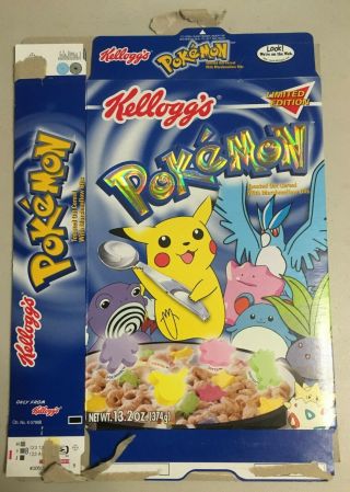 Limited Edition Kelloggs Pokemon Pikachu Empty Cereal Box 2000