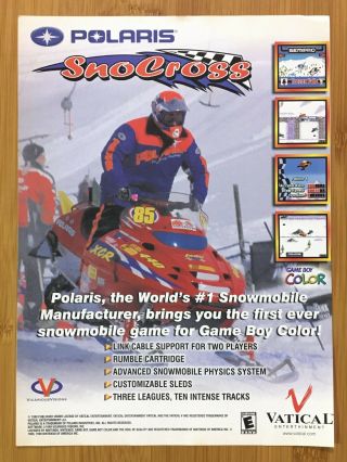 Polaris Snocross N64 Game Boy Color 2001 Print Ad/poster Official Video Game Art