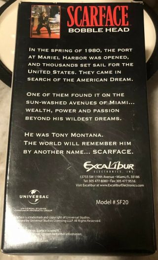 Excalibur Scarface Tony Montana Bobblehead White Suit RARE Neca Mezco Figure 3