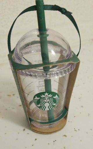 Starbucks Coffee Clear Cold Cup To Go Tumbler Holiday Christmas Ornament 2016
