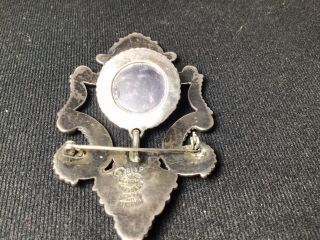 Vintage Margot de Taxco Mexican Sterling Silver Amethyst Floral Brooch Pin 5118 5
